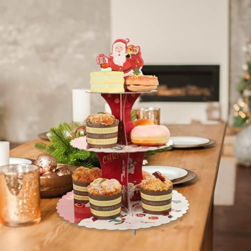 עיצוב החתונה של המוטון מגדל עמדות חג המולד מגדל 3 קרטון קרטון דוכן עוגת סנטה עוגת עוגת עגול