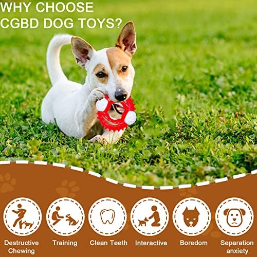 צעצועי כלבים, 3 צעצועים של כלבים לחבילה לעיסות אגרסיביות גזע קטן, צעצועי לעיסה אגרסיביים בלתי ניתנים