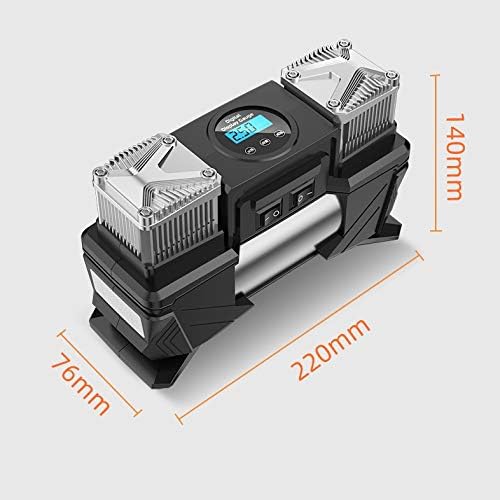TWDDYC 12V רכב רכוב צילינדר כפול משאבת אינפלציה צמיגים דיגיטליים, מדחס אוויר צמיג גבוה, משאבת אוויר לרכב