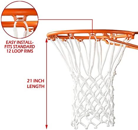 כבד החובה כדורסל נטו החלפה, שדרוג מקצועי כדורסל נטו,כל מזג האוויר אנטי שוט 21 סנטימטרים סטנדרטי עבה רשתות, 12 לולאות