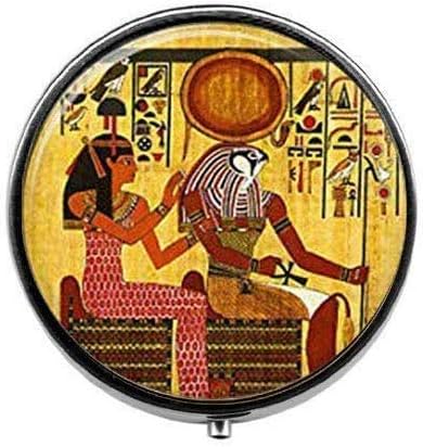 הורוס והתור מצרי מיתוס תכשיטי - אמנות תמונה גלולת תיבה - קסם גלולת תיבה - זכוכית סוכריות תיבה