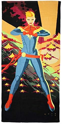 שבע פעמים שש מארוול קומיקס קפטן מארוול כוח מציג מגבת חוף 59 x 29