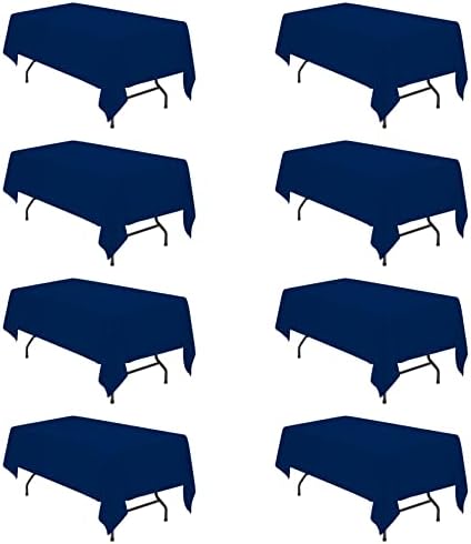 8 חבילות מפות שולחן כחולות נייבי לשולחנות מלבן 6 רגל 60 x 102 אינץ