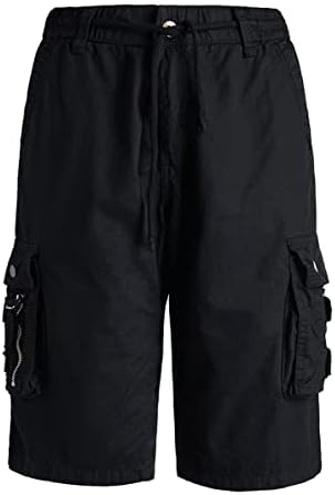 מכנסי מטען של Leehanton לגברים מכנסיים קצרים של כותנה יבש מהיר מכנסי כותנה עם ריבוי כיסים