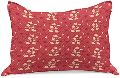 כיסוי כרית שמיכה סרוג פרחוני של אמבסון, אביב צללית חיונית בסגנון פרחי בר ועלים, כיסוי כרית בגודל