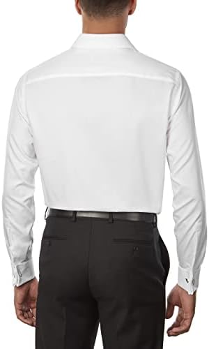 חולצת שמלות לגברים של קלווין קליין מתאימה כושר רגיל ללא ברזל שרוול צרפתי