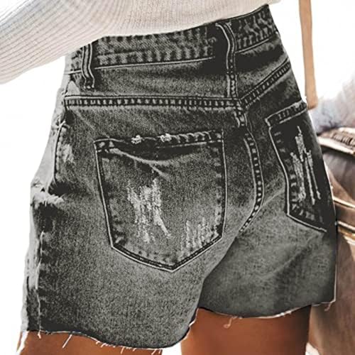 מכנסי ג'ין קצרים נשים מזדמנים קיץ מותניים גבוהים ג'ינס מכנסיים קצרים בחופשה במצוקה חוף מכנסיים קצרים טרקלין