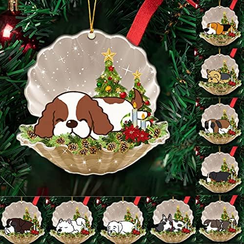 2022 חדש פירות ים מעטפת כלב חג המולד כיפים תליון קריקטורה עץ חג המולד תליון חג המולד קישוט תליון חג המולד עיצוב