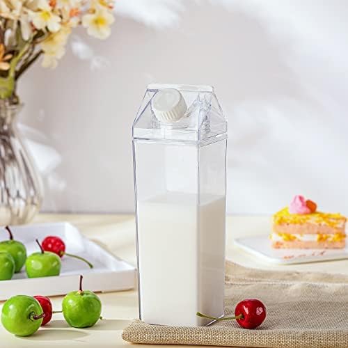 17 גרם חלב קרטון בקבוקי מים מפלסטיק בקבוקי חלב צלולים ניידים לשימוש חוזר קופסת חלב קרטון עמיד דליפות