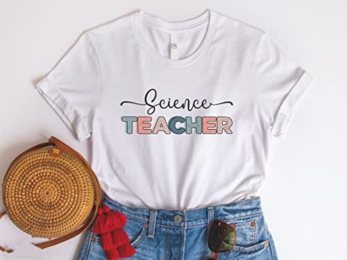 רטרו מדע מורה חולצה, מדע מורה חזרה לבית הספר מתנה טי, מתנה עבור מורה הערכה שבוע