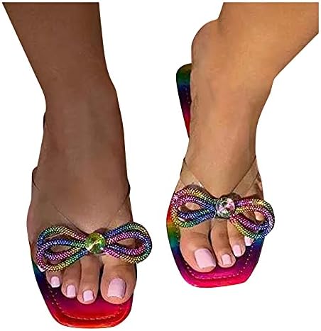 נשים נעלי בית קיץ נעלי כפכפים מקרית יהלומים מקורה חיצוני לנשימה סנדלי עם קשת תמיכה נשים שטוח סנדלי