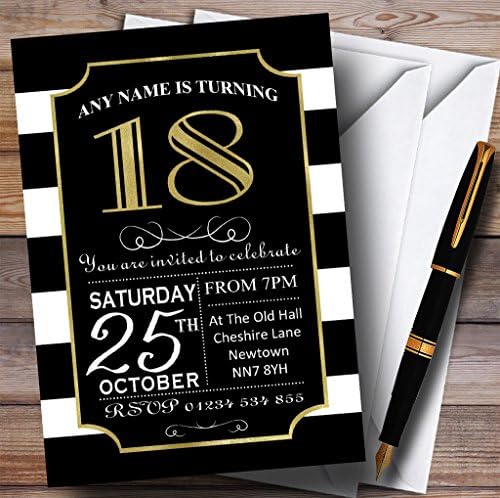הזמנות להתאמה אישית של מסיבת יום הולדת בהתאמה אישית בשחור לבן הזמנות למסיבת יום הולדת בהתאמה אישית