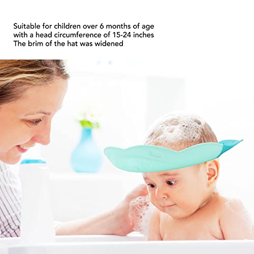 ילדים כביסה שיער מגן, עמיד למים סיליקון אלסטי להרחיב ברים תינוק, מתכוונן מקלחת מגן רחצה כובע