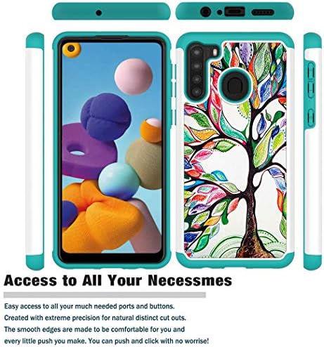 מארז טלפון של Yerebel עבור Galaxy A21 Case 2020, Galaxy A21 מקרה חמוד לילדות, מגן אטום למגן טלפון כבד טלפון