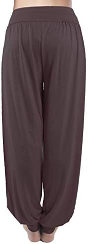 מכנסי הרמון של הנשים של Fitglam יוגה היפי בוהו חוף מכנסי חוף קיץ רצים רחבים פלוס גודל