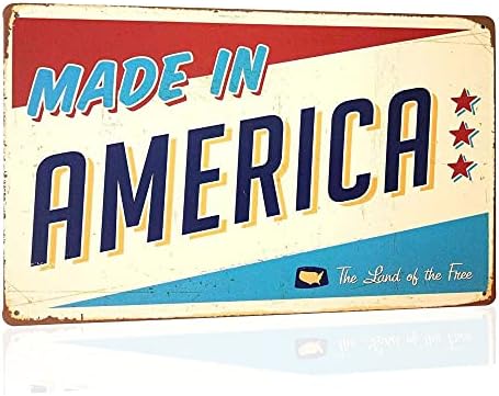 תוצרת אמריקה רטרו מתכת בציר פח סימן