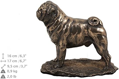 פאג, כד עבור כלב אפר זיכרון עם פסל, לחיות מחמד של שם וציטוט-ארטדוג אישית