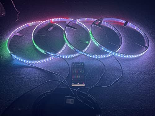 סנדו טק חלום רודף צבעים זרימת 15.5 הוביל גלגל טבעת אורות שפת אורות צמיג אורות כחול-שן אפליקציה