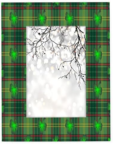 CFPOLAR ST. PATRICK'S DAY'S תלתן ירוק משאיר 4X6 מסגרת תמונה צילום עץ תצוגה ללא מסגרות צילום לשולחן