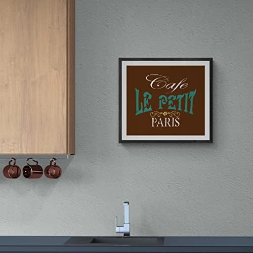 צרפתית קפה לה פטיט פריז סטנסיל הטוב ביותר ויניל גדול שבלונות עבור ציור על עץ, בד, קיר, וכו'.- חבילה / מבריק