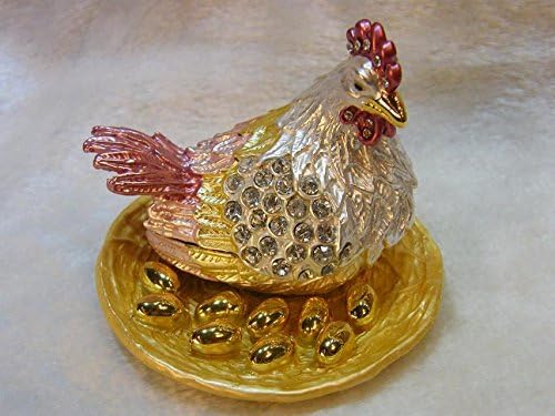 Znewlook Crystal Chicken Trinket קופסת תכשיטים לתכשיטים אחיזת תכשיטים