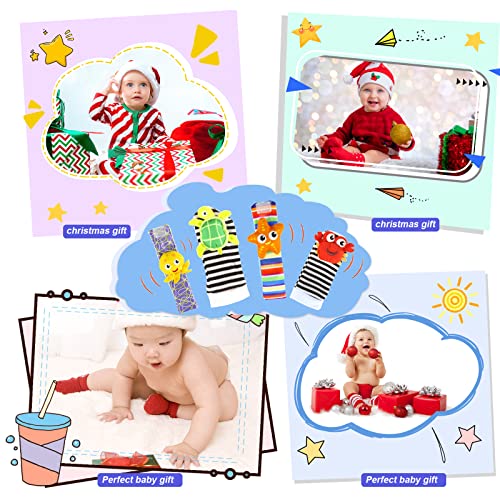 מפרק כף היד מקשקש על רגל פיתול צעצוע גרב רעשן לפעוט תינוקות, צעצועי רעשן לתינוקות 0-6 חודשים, יסודות לתינוקות