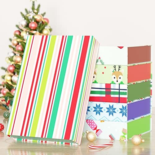 קופסת מתנה לחג המולד 14 איקס 9.5 איקס 2.3 עם סגירה מגנטית, עיצוב מושלם לאריזת מתנה, חג המולד, חג ההודיה,