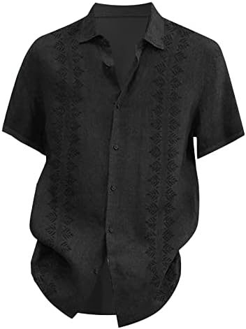 חולצת דש של אייאסו גברים שרוול קצר כפתור כפתור רגיל חולצה מטה חולצות קיץ מזדמן חולצות קל משקל עם כיסים