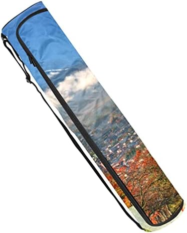 תיק מזרן יוגה של ראטגדן, יפן הר פוג ' י תרגיל מנשא מזרן יוגה עם רוכסן מלא תיק נשיאה עם רצועה