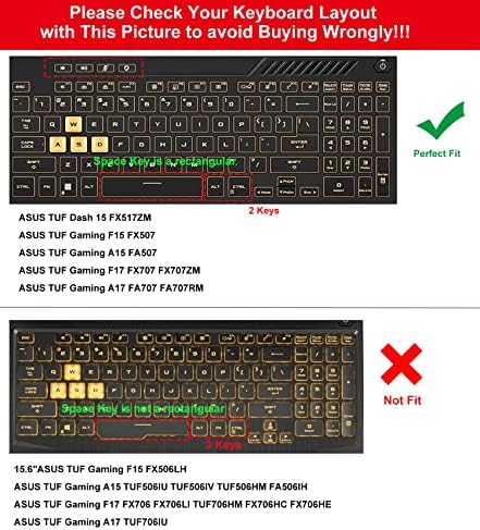 2 יחידות כיסוי מקלדת עבור 2022 אסוס טוף דאש 15 פ15 משחקי מחשב נייד פקס517 זם-אסוס טוף משחקי פ15 פקס507
