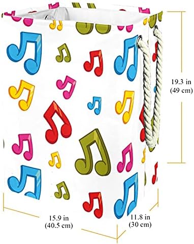 דייה צבעוני מוסיקה הערות כביסה סל עם ידיות מתקפל כביסת מובנה רירית עם נתיק סוגריים בגדי ארגון