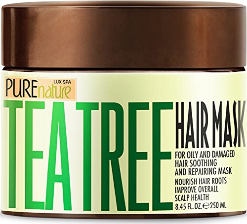 מסכת שיער שמן עץ התה - מרכך וטיפול בקרם לחות עמוק לשיער פגום יבש - עם חלבון לחות לתיקון מתקדם-מרגיע