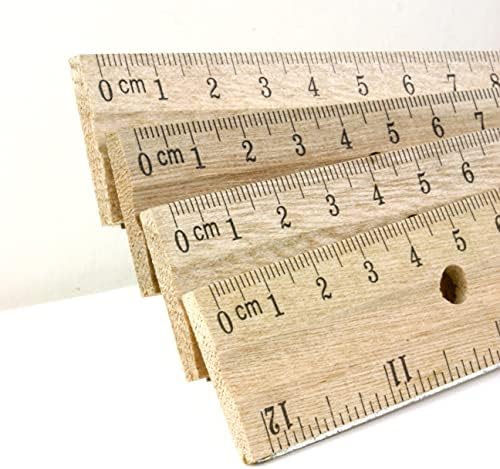 בזיק עץ שליט 12, סינגל מתכת קצה, סנטימטרים סנטימטר מטרי מדידת ניסוח שליטים, עבור תלמידי ציוד