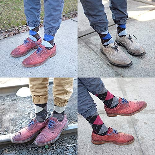 גברים פלארי גרביים גרביים 12 חבילות ארגייל