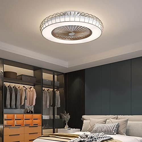 DLSIXIEI אורות עיצוב חדר שינה אמריקאים אורות LED 72W לסלון פרופיל נמוך מאוורר תקרה מנורת מנורת מסעדת