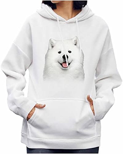 כלב חמוד מודפס סוודר עם סוודר סוודר סווטשירט סווטשירט אופנה מזדמן