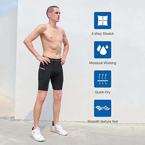 ROXDME 5 או 1 מכנסי דחיסת חבילה גברים ספנדקס ספורט מכנסיים קצרים אימון אתלטי ריצה טייץ 'תחתונים תחתונים
