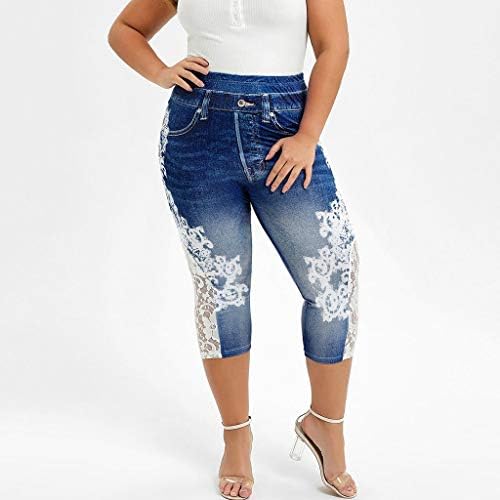 מכנסי יוגה מפורסמים של TIK_TOK, בתוספת חותלות קפרי בגודל לנשים לחדר כושר קצוץ חותלות דחיסה שלל הרמת ג'ינס ג'ינס