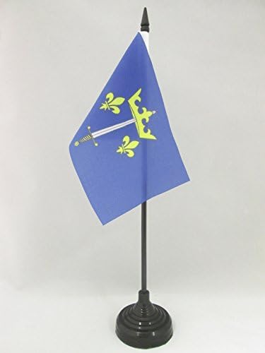 דגל AZ ג'ואן משולחן הקשת דגל 4 '' x 6 '' - עוזרת אורלאנס - דגל שולחן שולחן ז'אן ד'ארק 15 x