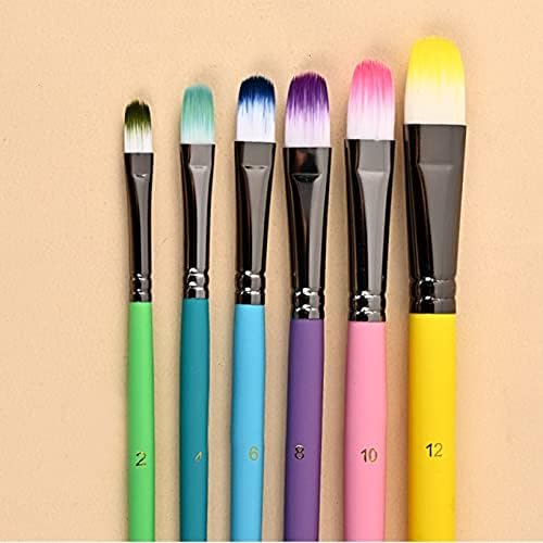 Floyinm 24 יחידות ניילון שיער עץ ידית עץ צבעי צבעי מים מברשות עט מגרד מברשת מברשת שמן ציור אקרילי מלאכת אמנות