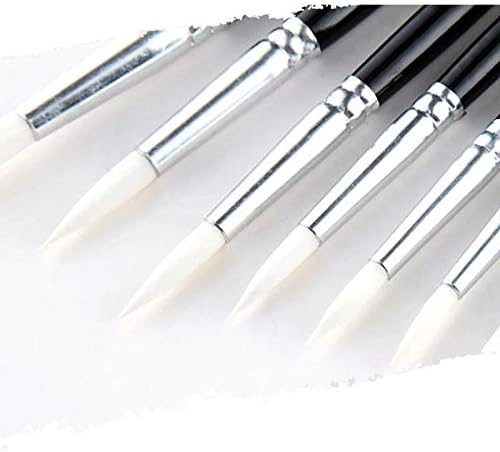 XJJZS 12 יחידות צבע מברשת גודל שונה מחזיק עט שחור ניילון לבן שמן שמן מברשות אמנות ציור אקריליק