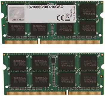 G.Skill 16GB 204-PIN SO-DIMM DDR3 1600 זיכרון מחשב נייד F3-1600C10D-16GSQ