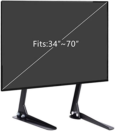 בסיס שולחן טלוויזיה אוניברסלי טלוויזיה טלוויזיה בגודל 34 עד 70 אינץ 'טלוויזיה עם מסך שטוח LCD, שחור