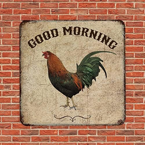 בית חווה של שלט מתכת רטרו ואסם עוף תרנגול סימן בוקר טוב חדר דקורטיבי שלט קיר שלט וינטג