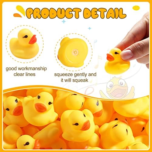 300 יחידות גומי ברווזים אמבט צעצוע, לצוף חריקת מיני צהוב ברווזים, זעיר תינוק מקלחת גומי ברווזים,