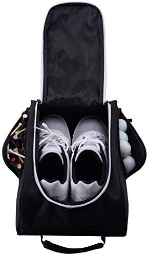 תיק נעלי גולף אתלטיקו - שקיות מנשא נעל רוכסן עם אוורור & מגבר; כיס חיצוני עבור גרביים, טיז, וכו. אחסון