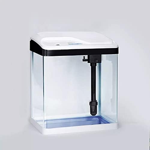 סט טנק דגי שולחן זכוכית שקוף מערכת סינון סופר הזנה ידנית עמיד למים הוביל אור קיבולת 15 ליטר