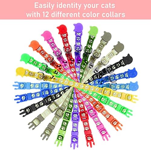 קולרי חתול גמודה רעיוני בדלני, קולרי חתלתול ניילון רכים במיוחד, אבזם צבעוני, בטיחות מתכווננת,