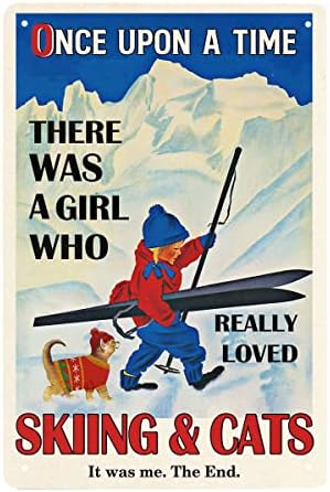 גדסינג הייתה פעם ילדה שבאמת אהבה את סקינג וחתולים סקי שלט פח שלט פח מתכת שלט אלומיניום וינטג ' לעיצוב