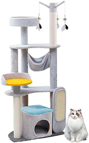 עץ חתול מייגואנגטה,עץ חתול קטן ומגדל חתולים לחתולים מקורה, מושלם לגורים! דירת חתולים בגודל 18.9 אינץ ' עם מוט ו